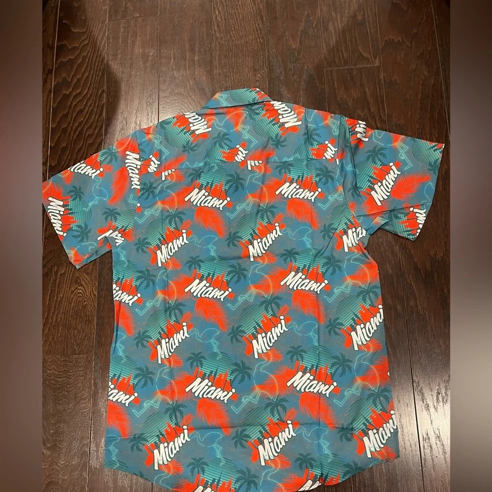 Dixxon Flannel Co Shirt Men Size Medium The Vice Party Miami Turquoise Shirt NEW